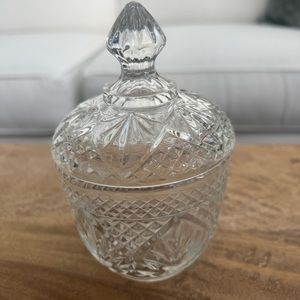 Anchor Hocking Sugar Bowl With Lid Clear Glass Wexford Diamond Pattern